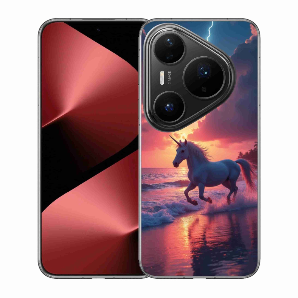Gelový kryt mmCase na Huawei Pura 80 Pro - jednorožec na pláži