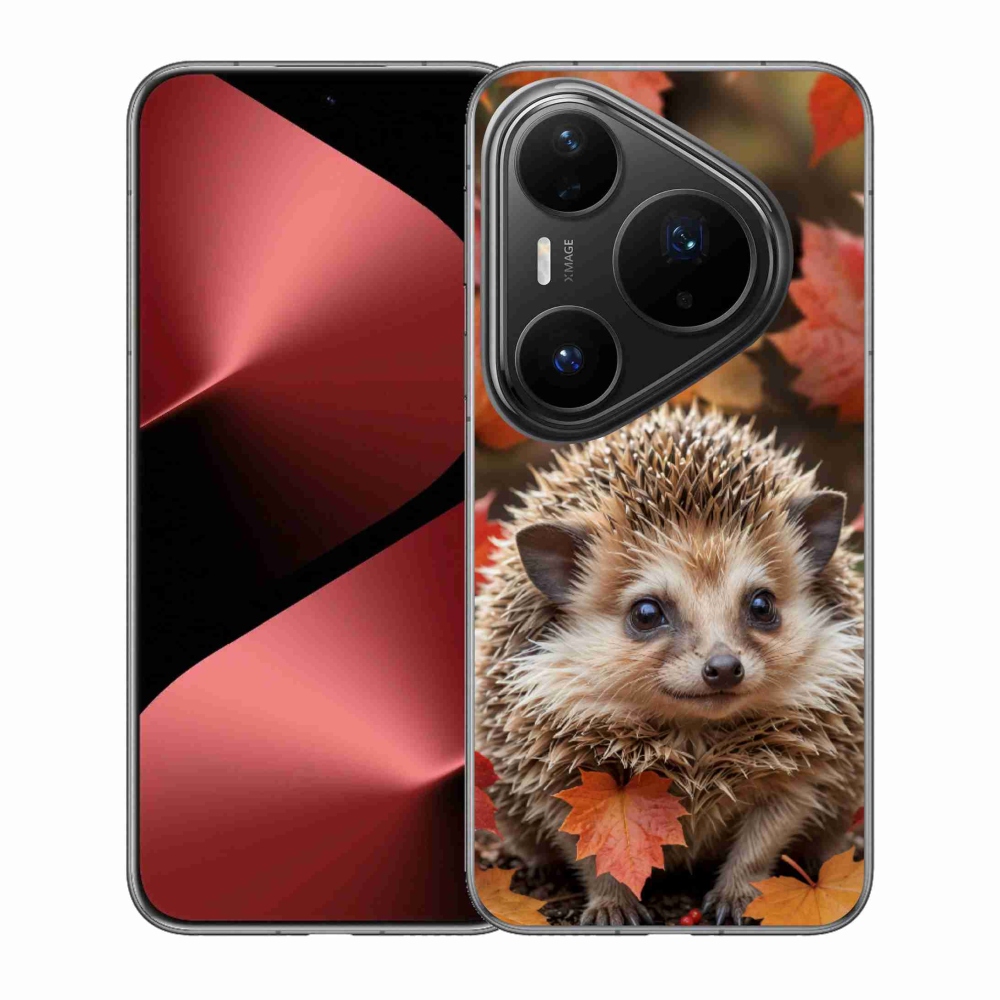 Gelový kryt mmCase na Huawei Pura 80 Pro - ježek v listí