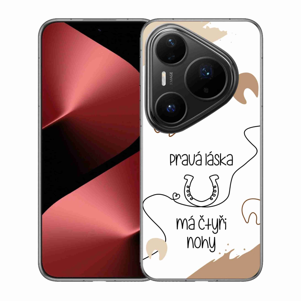 Gelový kryt mmCase na Huawei Pura 80 Pro - koňský motiv bílé pozadí