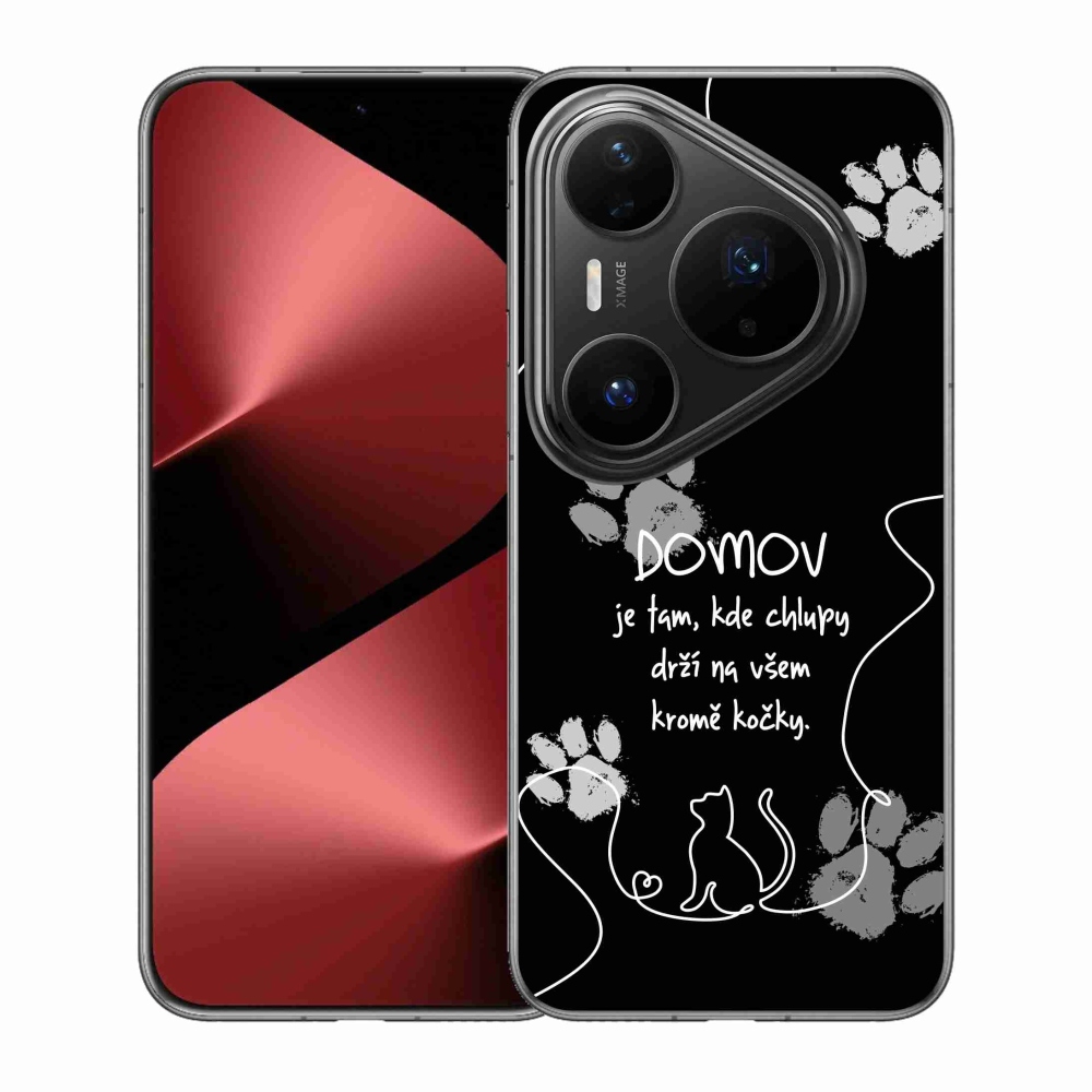 Gelový kryt mmCase na Huawei Pura 80 Pro - kočičí motiv černé pozadí
