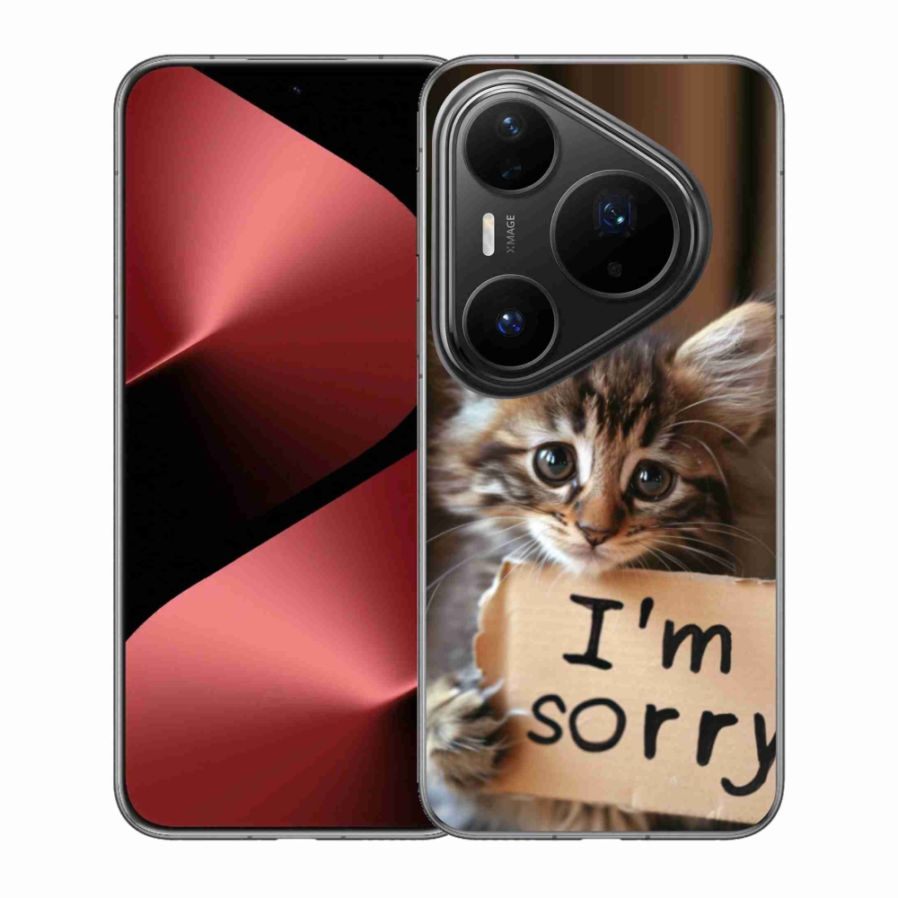 Gelový kryt mmCase na Huawei Pura 80 Pro - kočíčí omluva