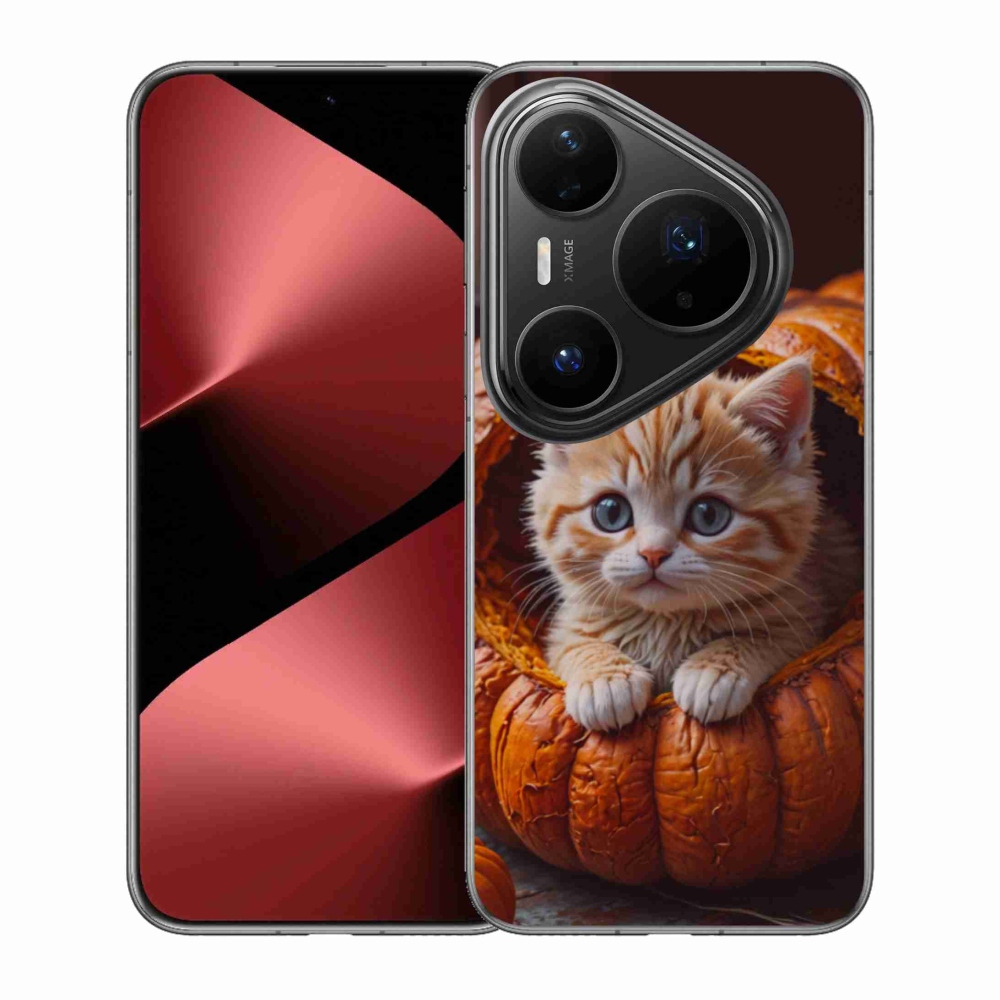 Gelový kryt mmCase na Huawei Pura 80 Pro - kotě a dýně 2