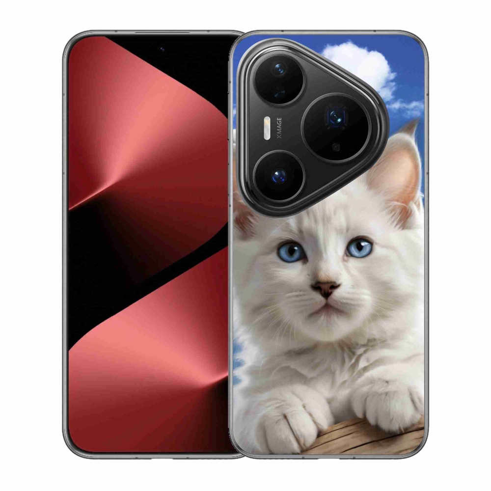 Gelový kryt mmCase na Huawei Pura 80 Pro - kotě a oblaka