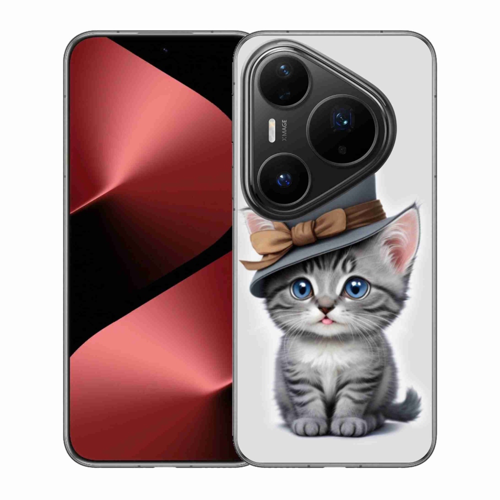 Gelový kryt mmCase na Huawei Pura 80 Pro - kotě s kloboukem