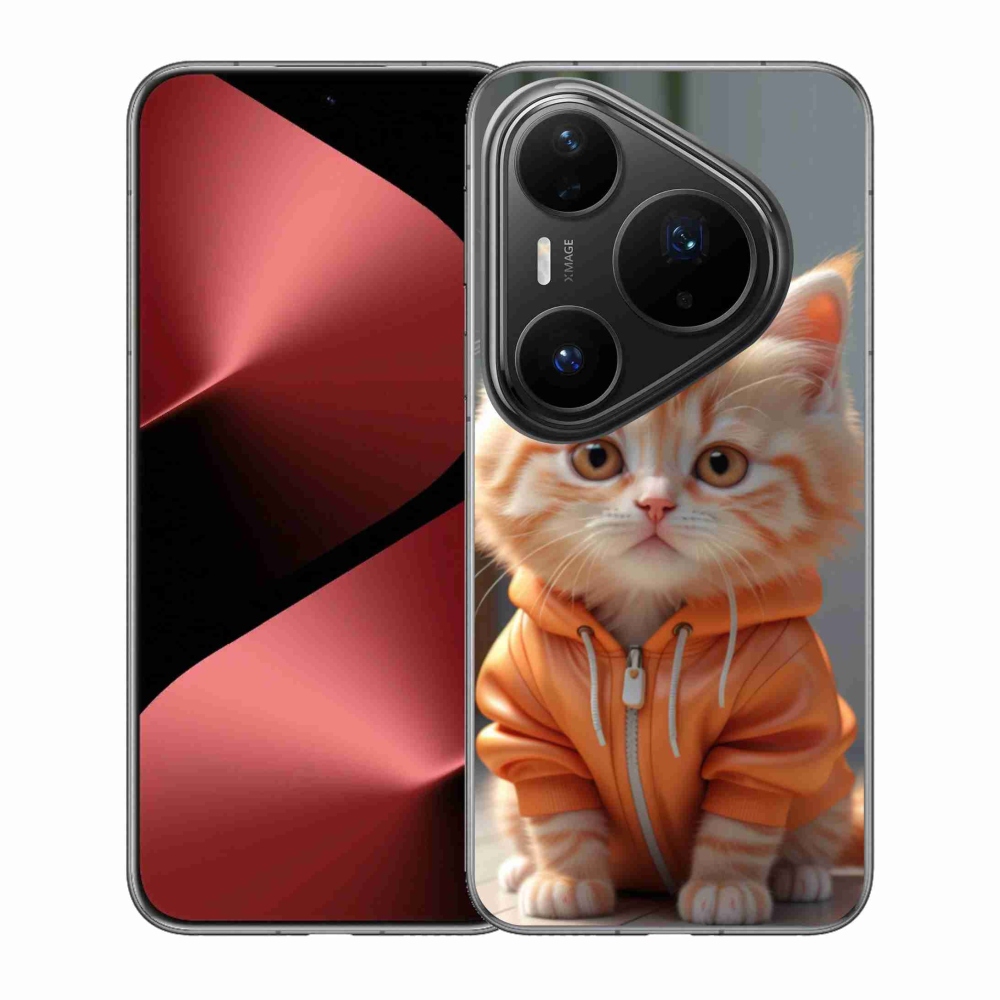Gelový kryt mmCase na Huawei Pura 80 Pro - kotě v mikině