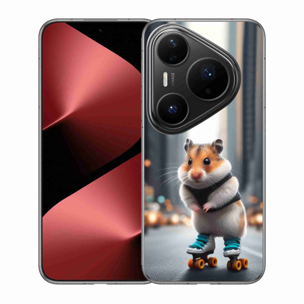 Gelový kryt mmCase na Huawei Pura 80 Pro - křeček na bruslích