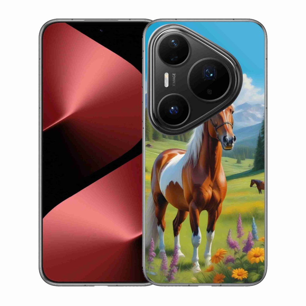 Gelový kryt mmCase na Huawei Pura 80 Pro - kůň na louce