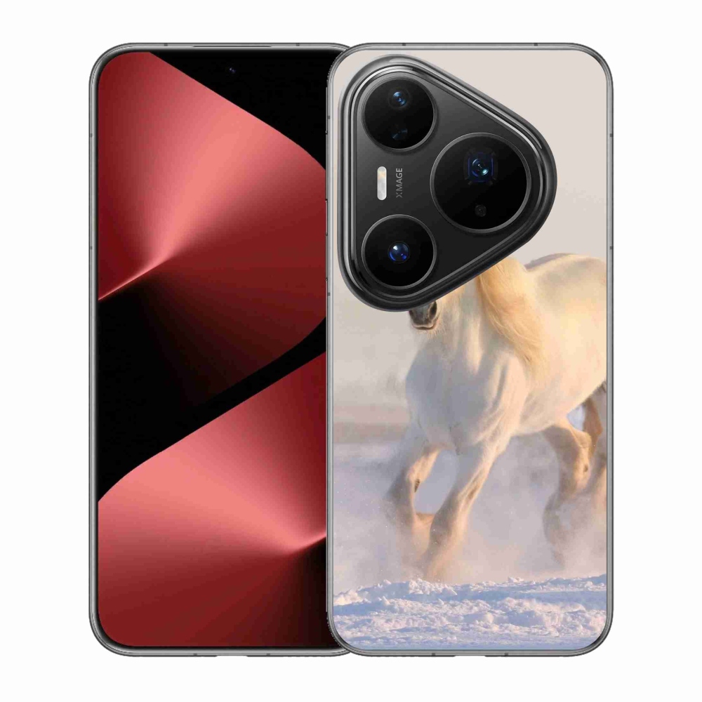Gelový kryt mmCase na Huawei Pura 80 Pro - kůň ve sněhu
