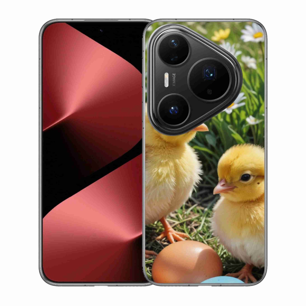 Gelový kryt mmCase na Huawei Pura 80 Pro - kuřátka