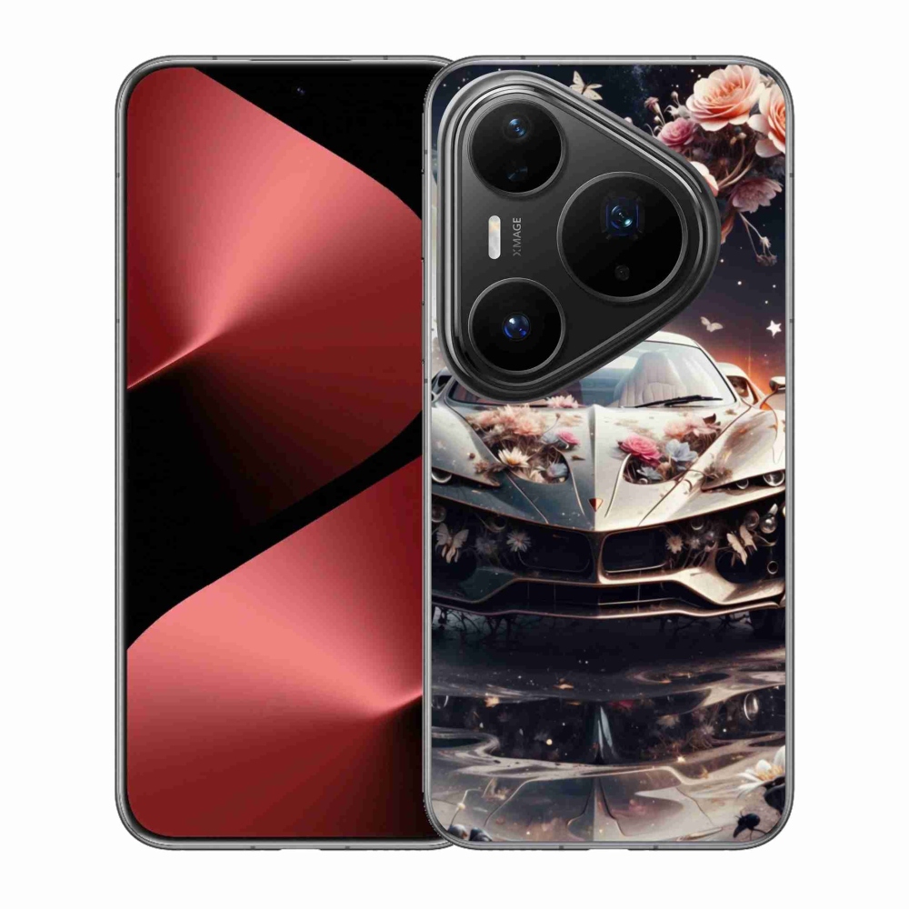 Gelový kryt mmCase na Huawei Pura 80 Pro - květinový sportovní vůz
