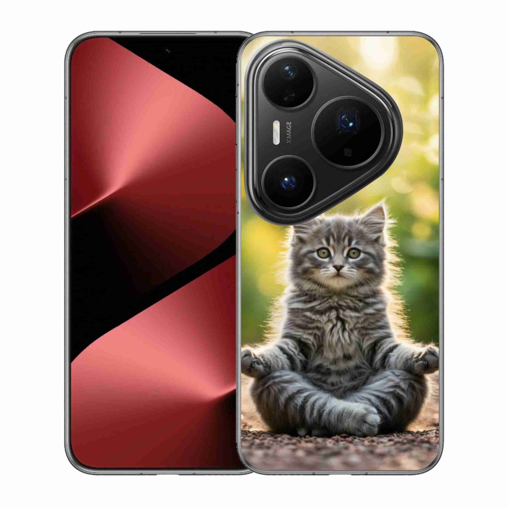 Gelový kryt mmCase na Huawei Pura 80 Pro - meditující kotě