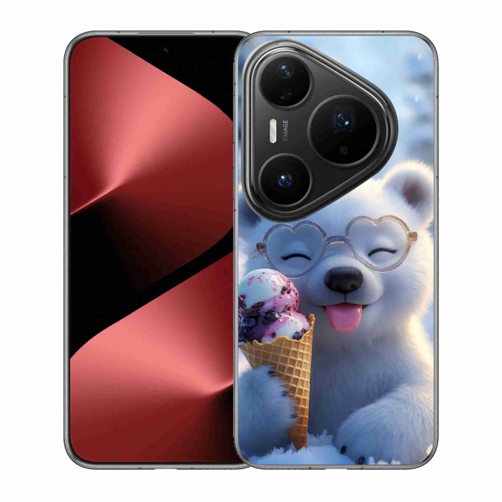 Gelový kryt mmCase na Huawei Pura 80 Pro - medvídek se zmrzlinou