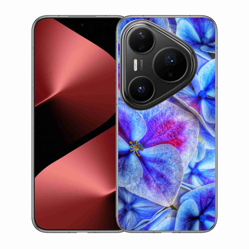 Gelový kryt mmCase na Huawei Pura 80 Pro - modré květy 1