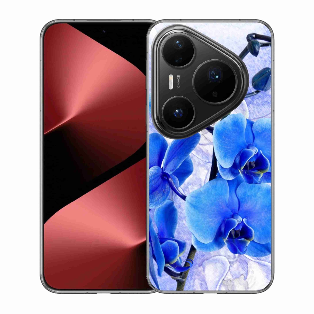 Gelový kryt mmCase na Huawei Pura 80 Pro - modré květy