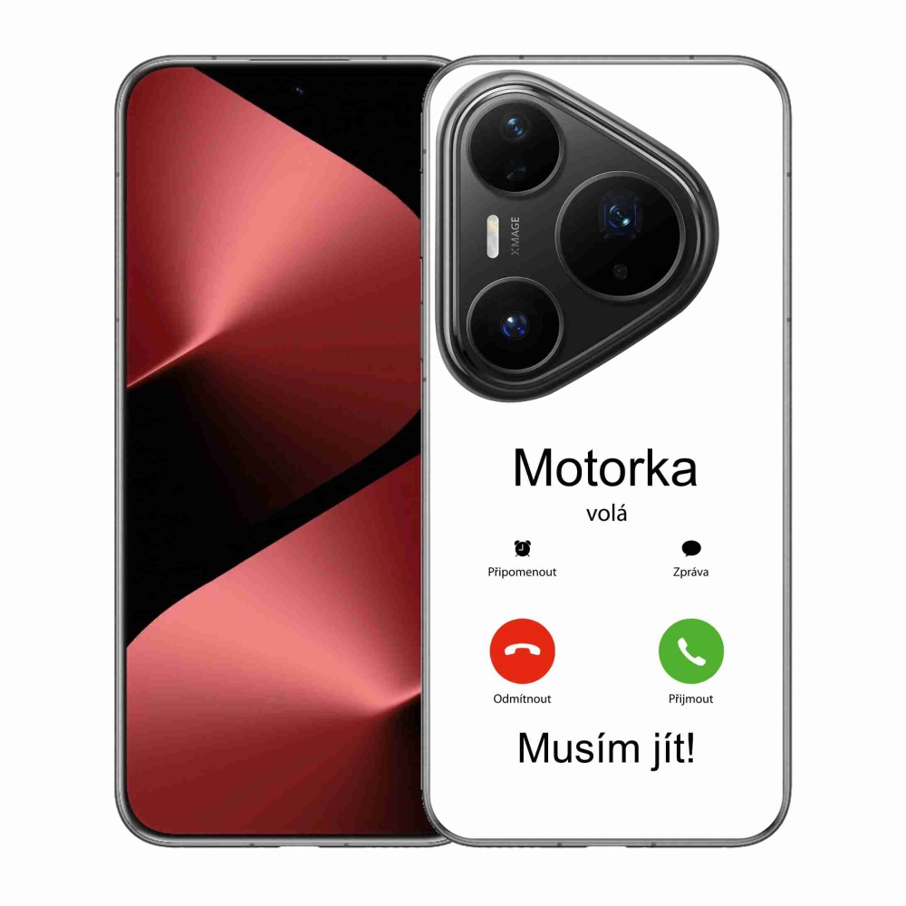 Gelový kryt mmCase na Huawei Pura 80 Pro - motorka volá bílé pozadí