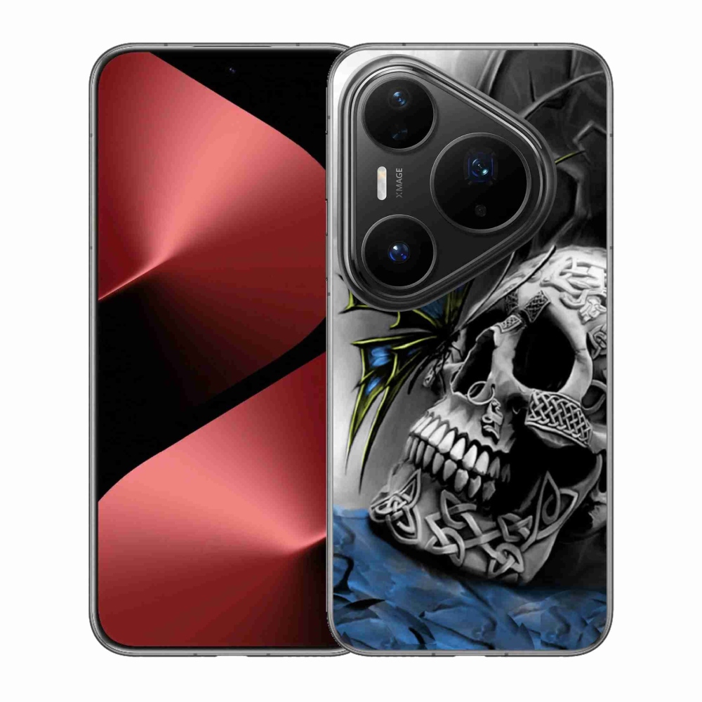 Gelový kryt mmCase na Huawei Pura 80 Pro - motýl a lebka