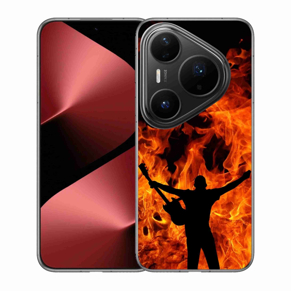Gelový kryt mmCase na Huawei Pura 80 Pro - muzikant a oheň