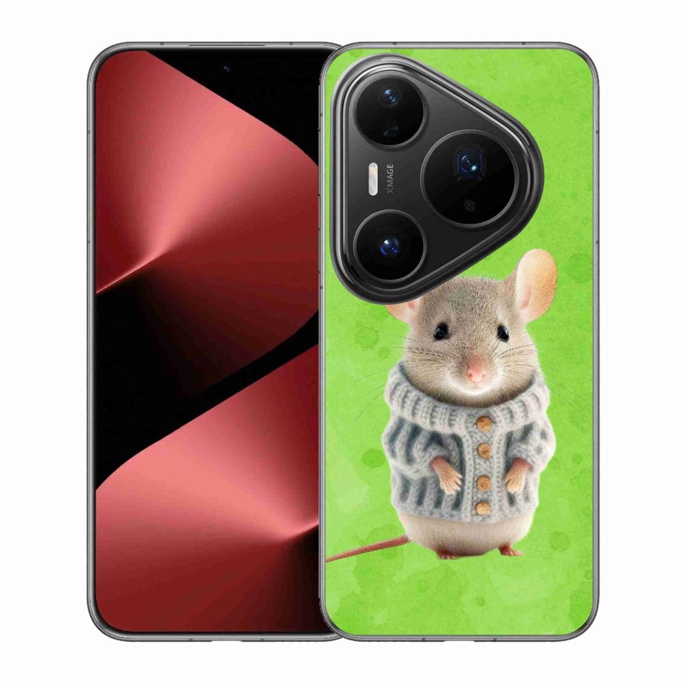 Gelový kryt mmCase na Huawei Pura 80 Pro - myška ve svetru
