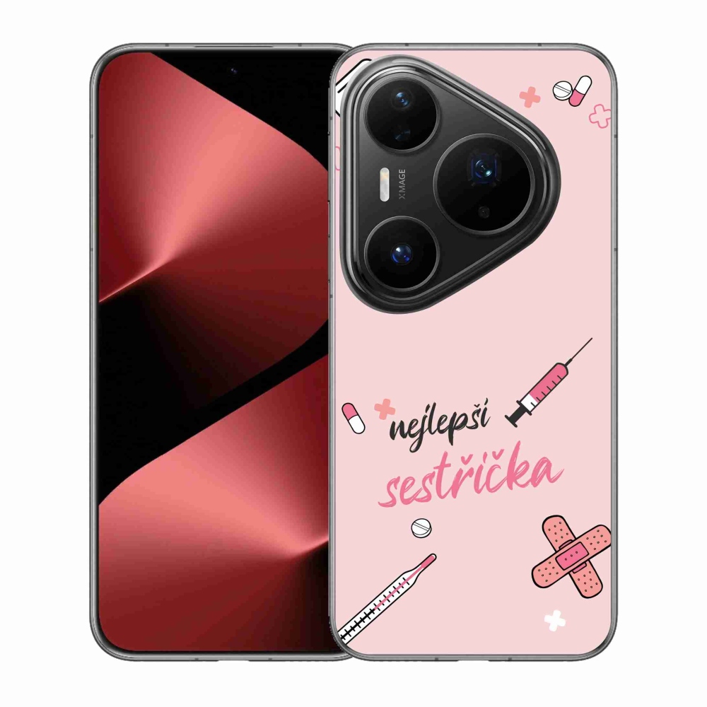 Gelový kryt mmCase na Huawei Pura 80 Pro - nejlepší sestřička růžové pozadí