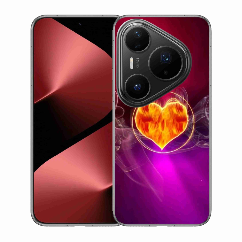 Gelový kryt mmCase na Huawei Pura 80 Pro - ohnivé srdce