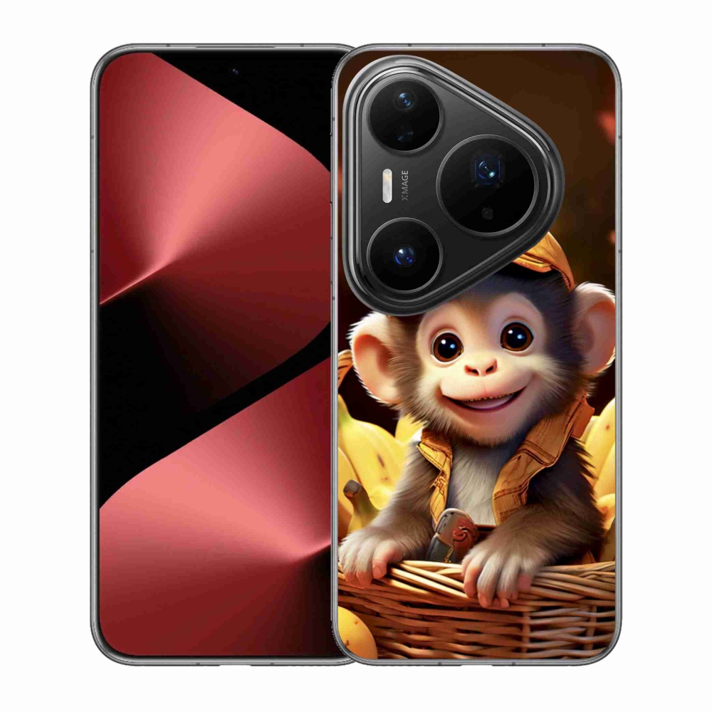 Gelový kryt mmCase na Huawei Pura 80 Pro - opice v košíku