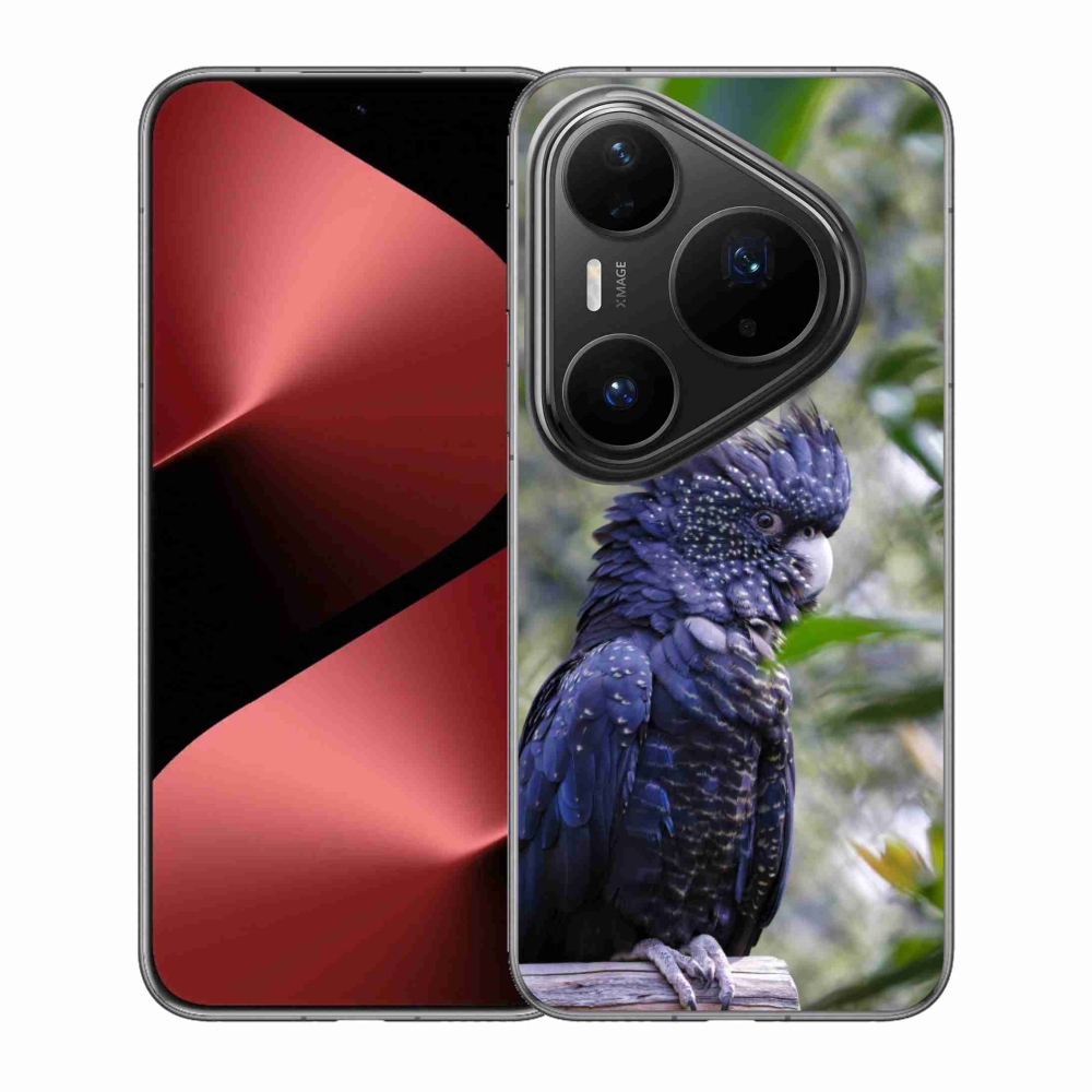 Gelový kryt mmCase na Huawei Pura 80 Pro - papoušek kakadu černý