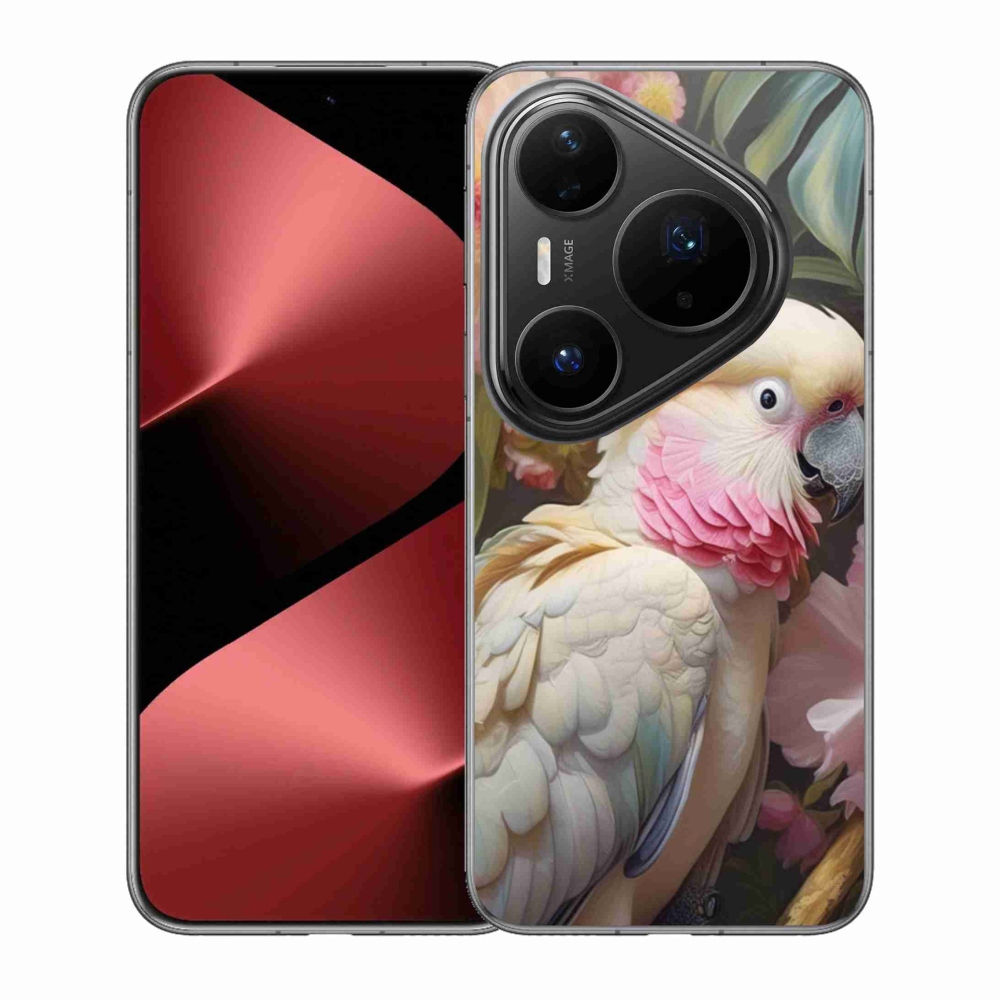 Gelový kryt mmCase na Huawei Pura 80 Pro - papoušek kakadu růžový 2