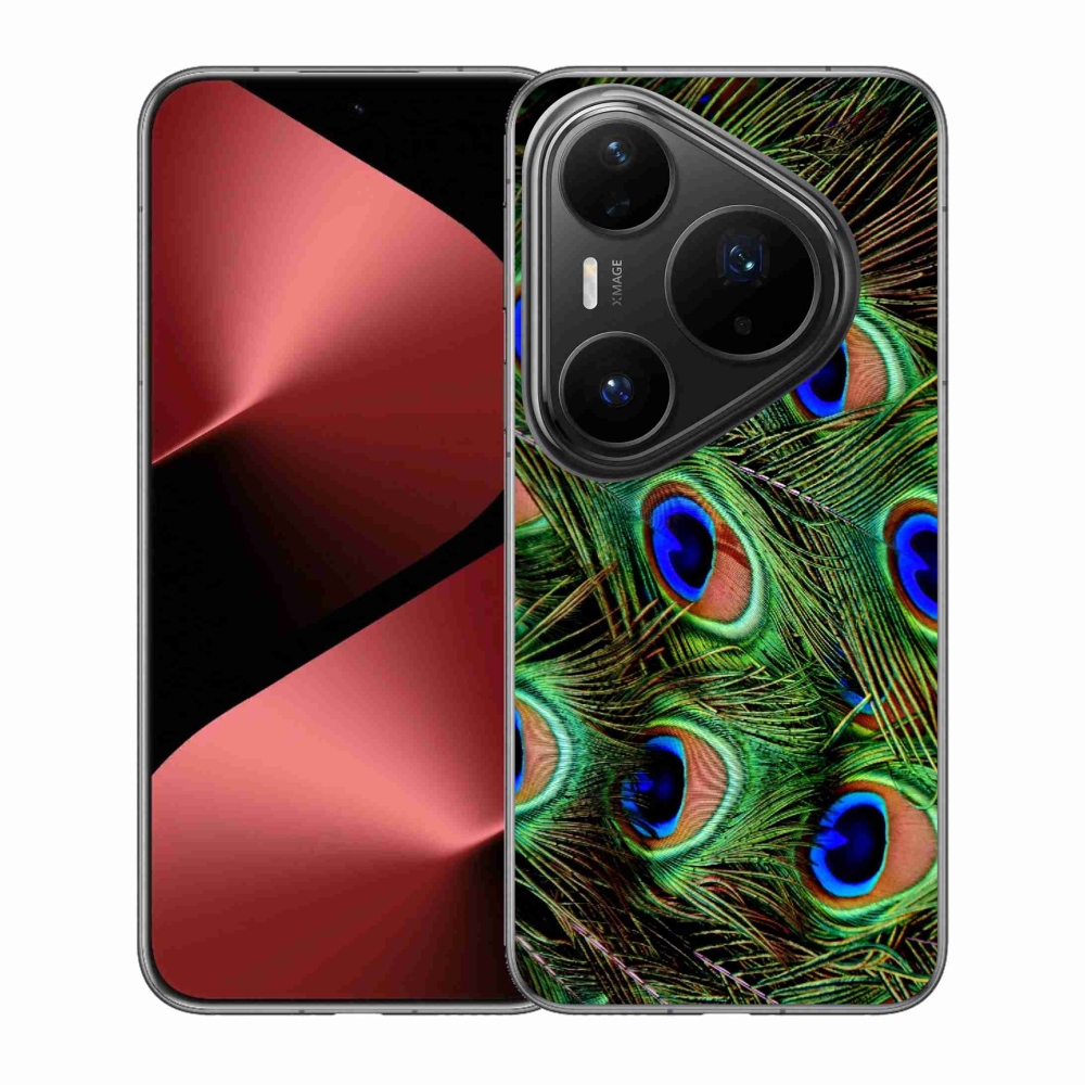 Gelový kryt mmCase na Huawei Pura 80 Pro - paví peří