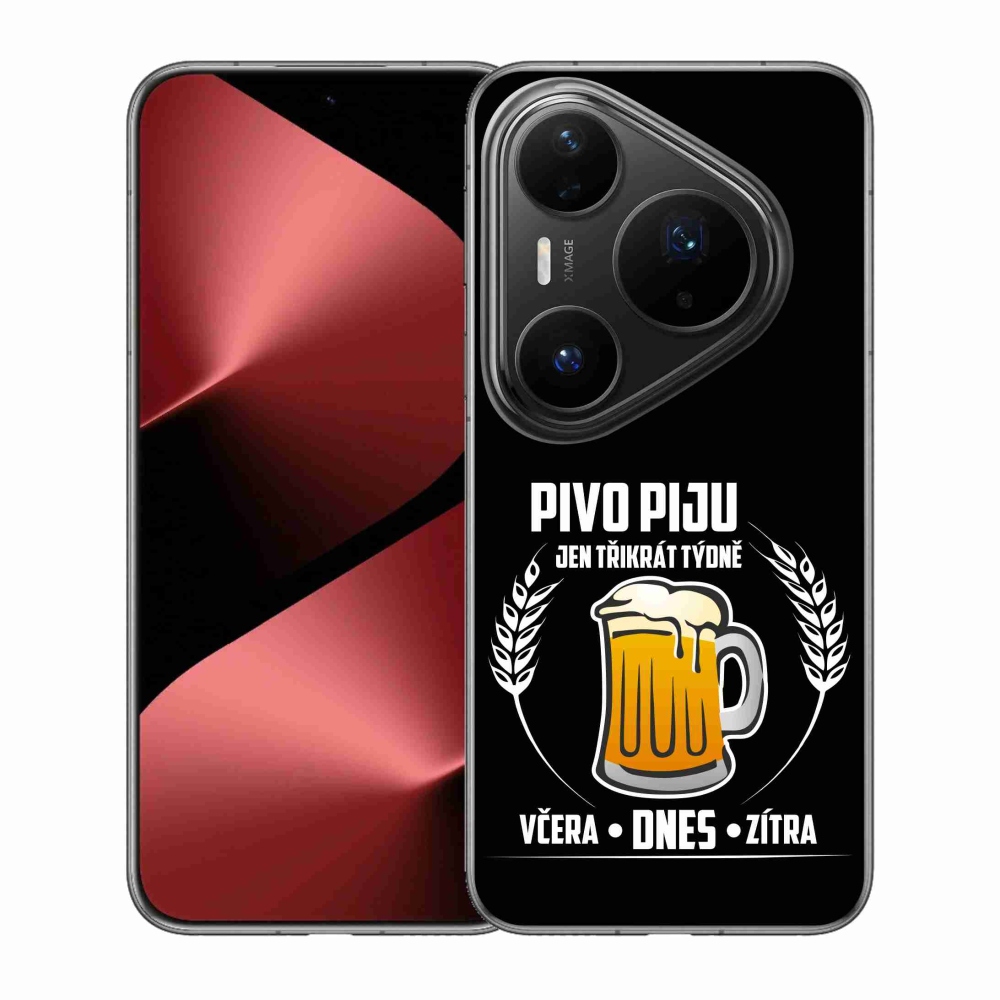 Gelový kryt mmCase na Huawei Pura 80 Pro - pivní motiv černé pozadí