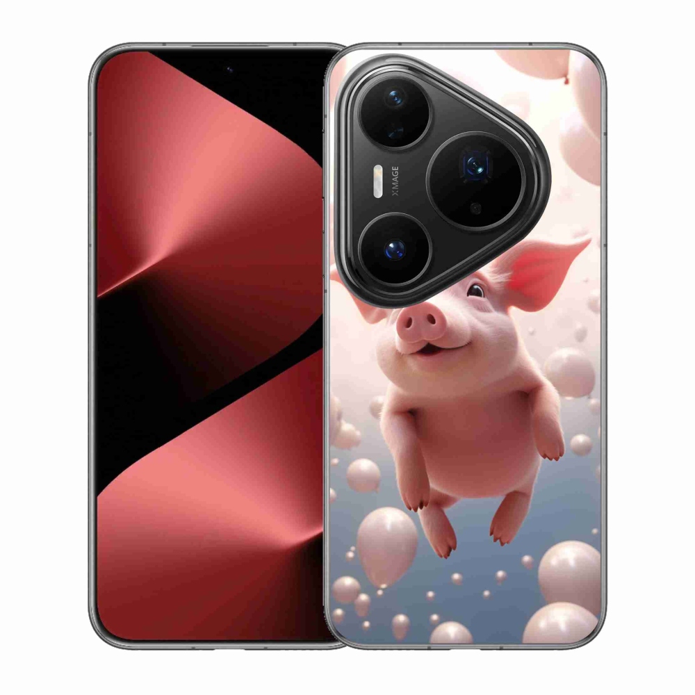 Gelový kryt mmCase na Huawei Pura 80 Pro - prasátko s balónky