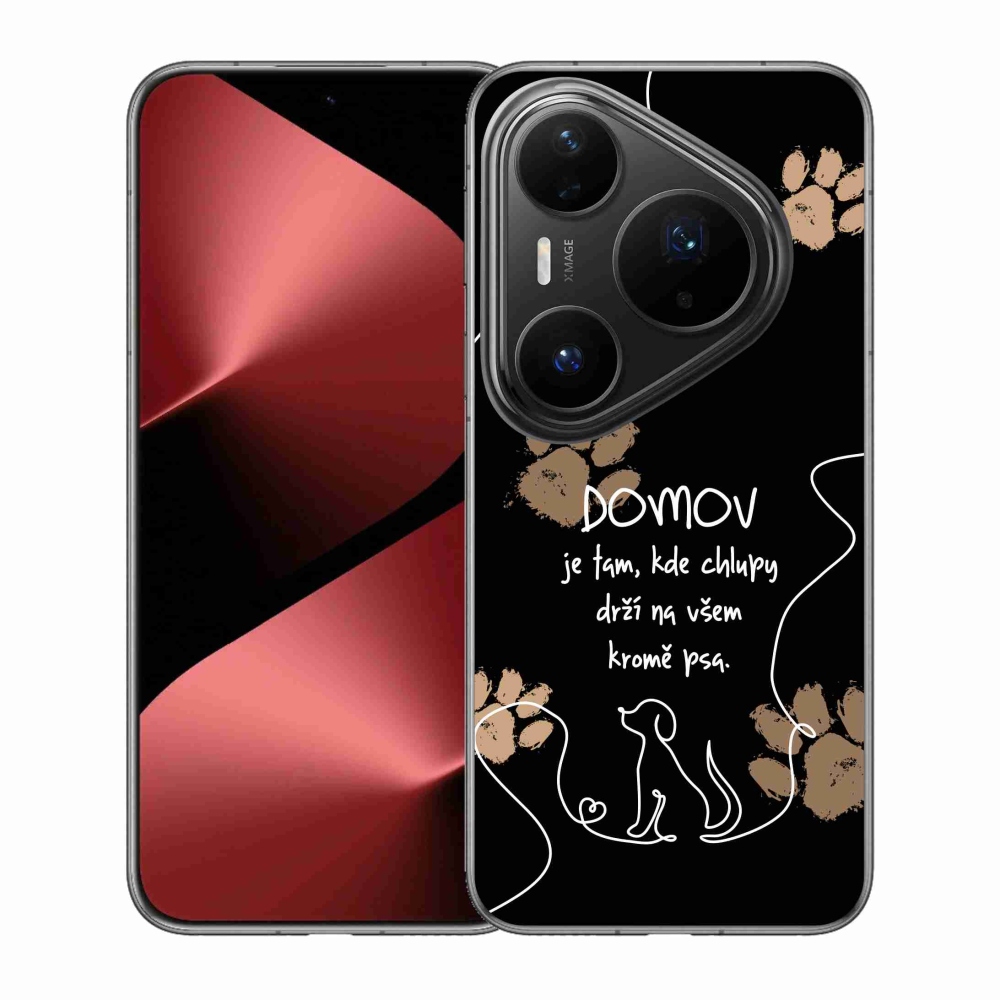 Gelový kryt mmCase na Huawei Pura 80 Pro - psí motiv černé pozadí