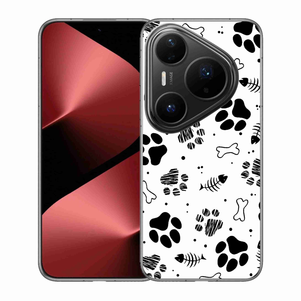 Gelový kryt mmCase na Huawei Pura 80 Pro - psí tlapky 1