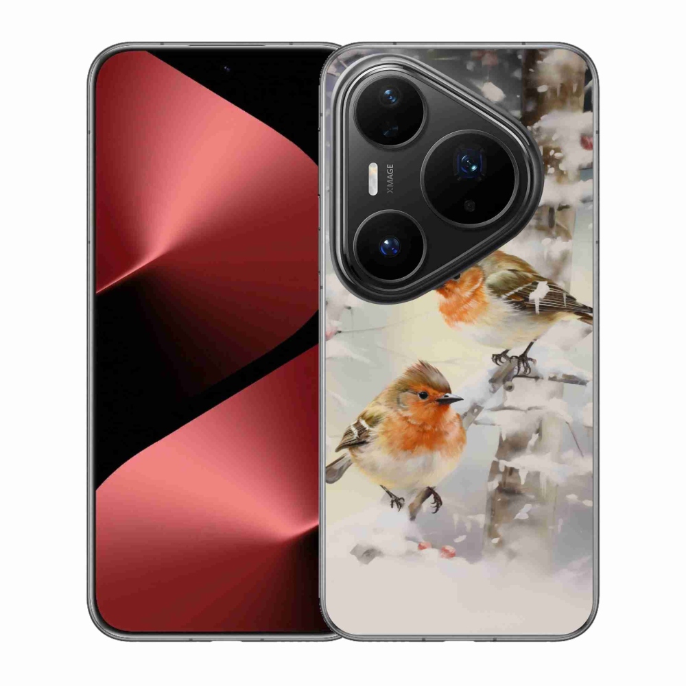 Gelový kryt mmCase na Huawei Pura 80 Pro - ptáčci v zimě