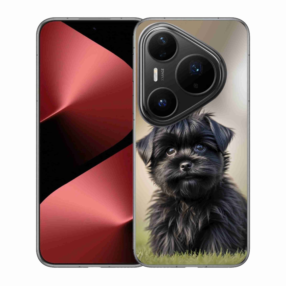 Gelový kryt mmCase na Huawei Pura 80 Pro - roztomilý černý pejsek