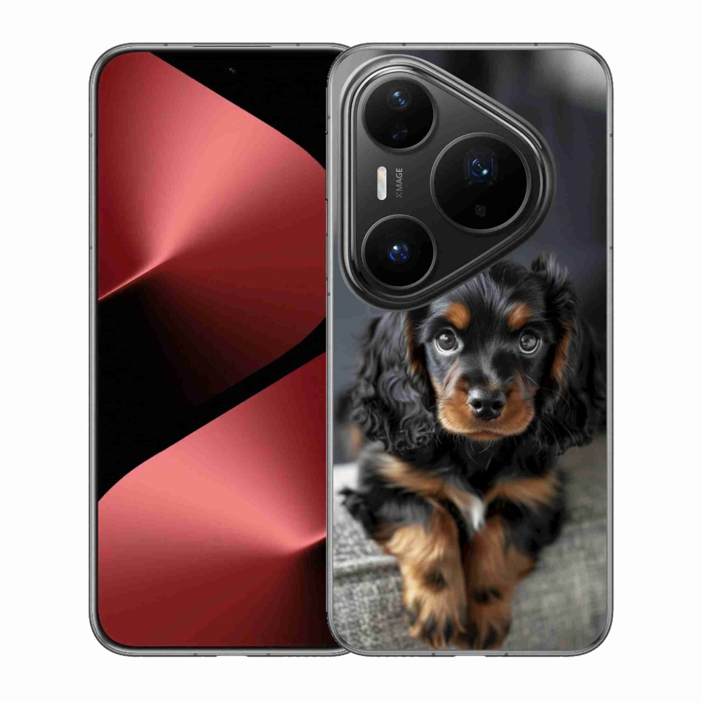 Gelový kryt mmCase na Huawei Pura 80 Pro - roztomilý dlouhosrstý jezevčík