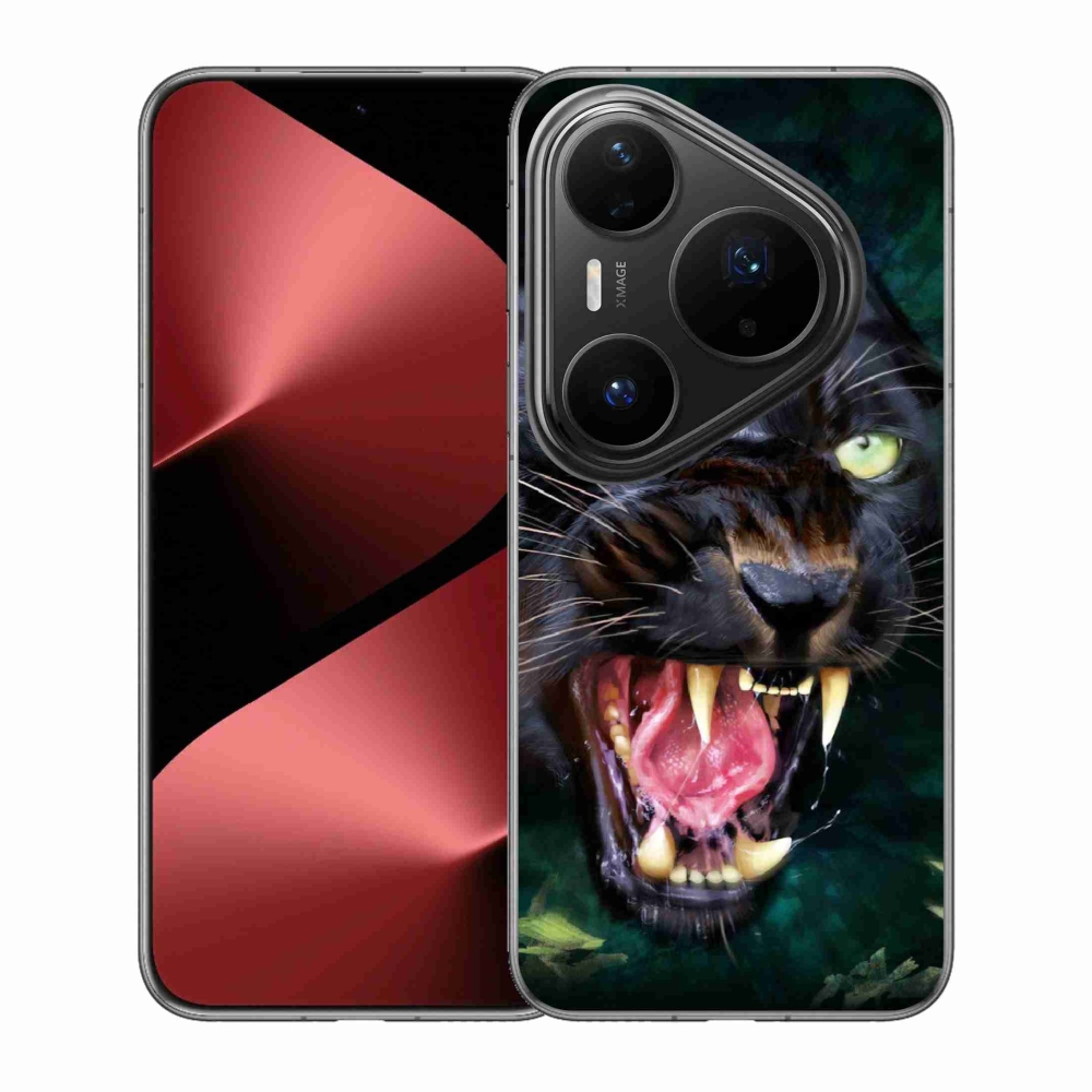 Gelový kryt mmCase na Huawei Pura 80 Pro - rozzuřený černý panter
