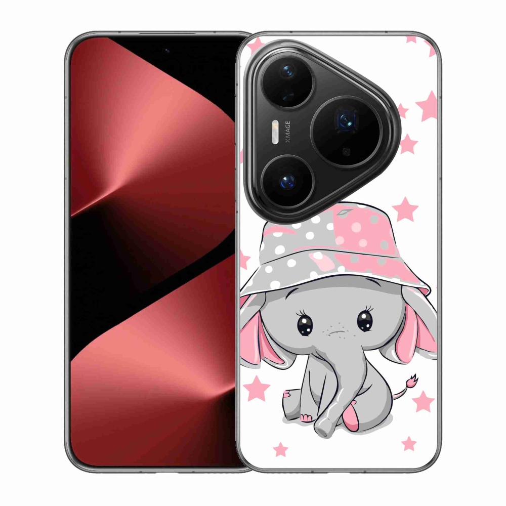 Gelový kryt mmCase na Huawei Pura 80 Pro - růžový slon