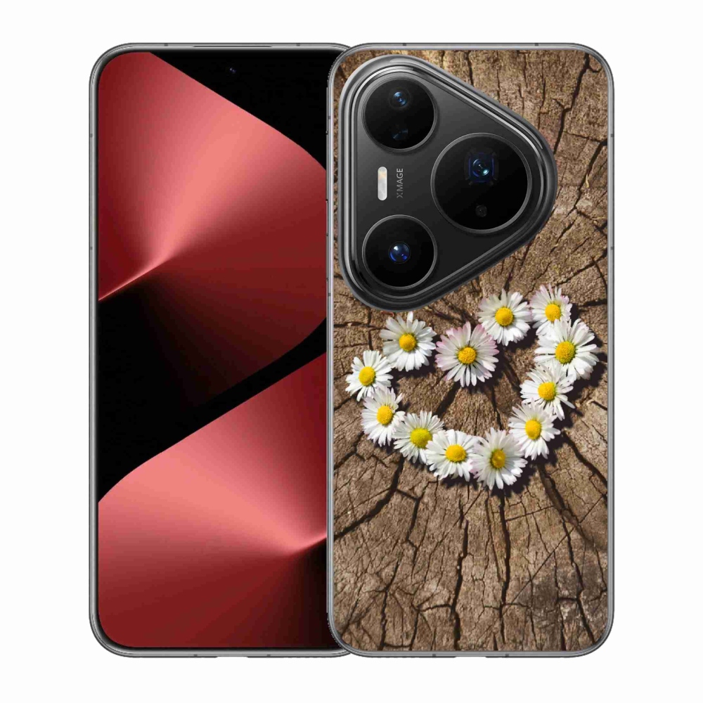 Gelový kryt mmCase na Huawei Pura 80 Pro - srdce z kopretin