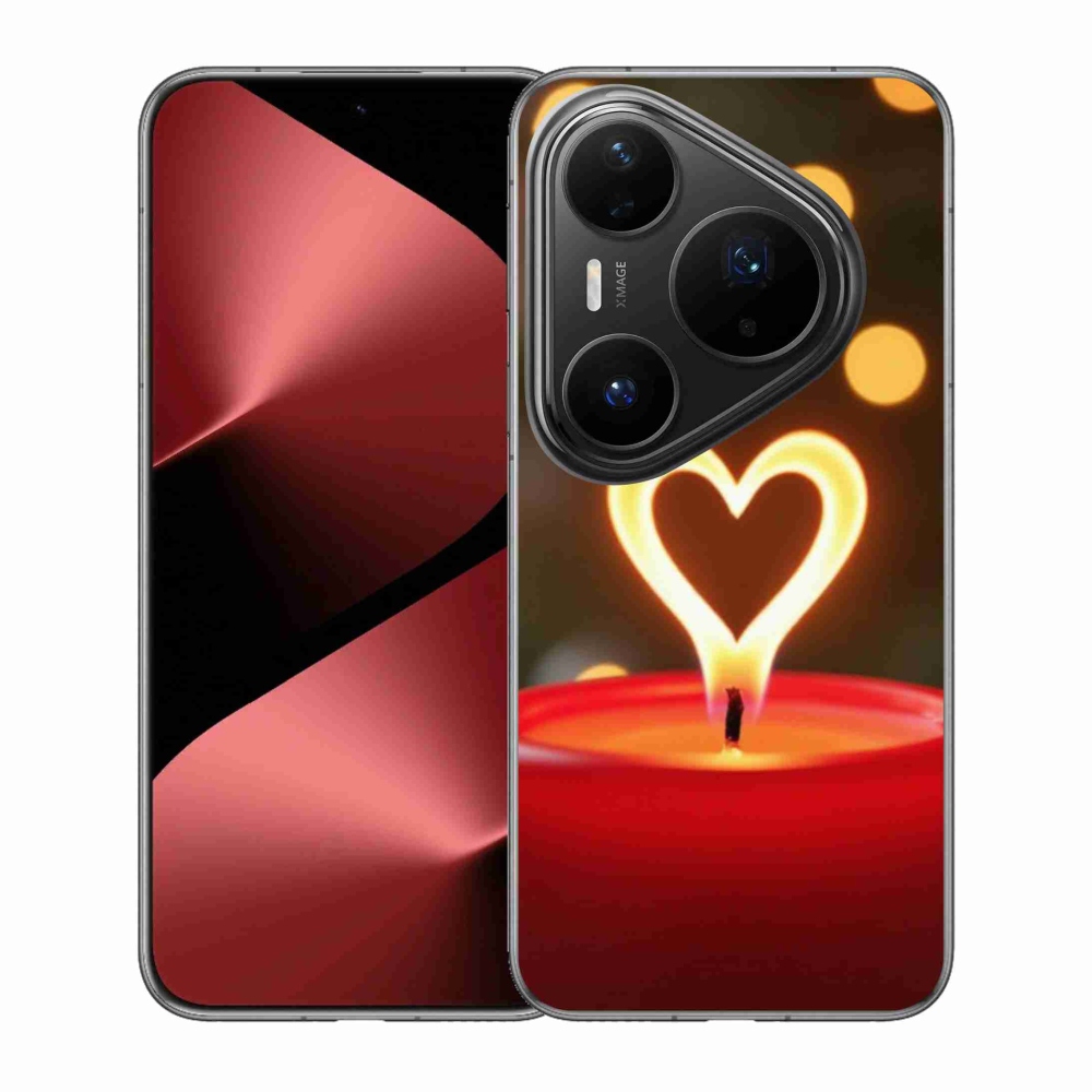 Gelový kryt mmCase na Huawei Pura 80 Pro - srdce z plamene
