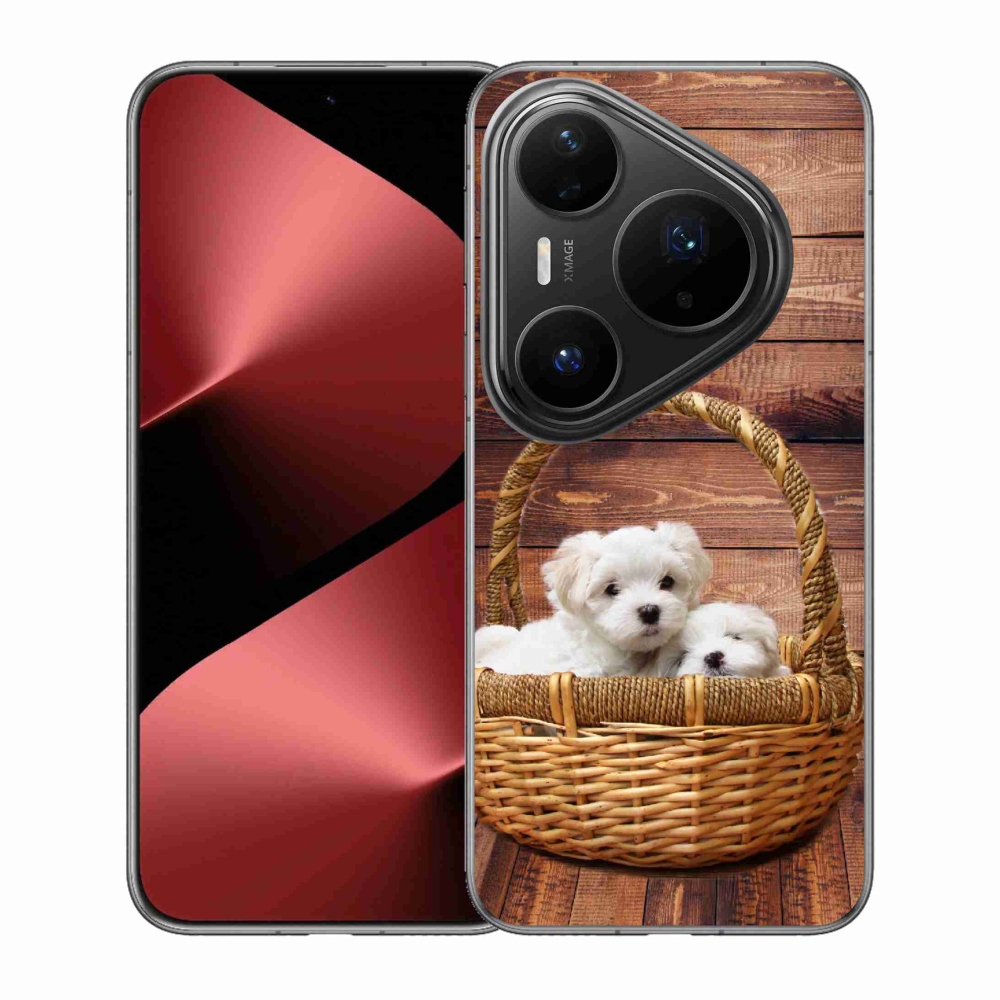 Gelový kryt mmCase na Huawei Pura 80 Pro - štěňátka