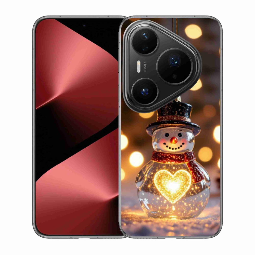Gelový kryt mmCase na Huawei Pura 80 Pro - svítící vánoční sněhulák