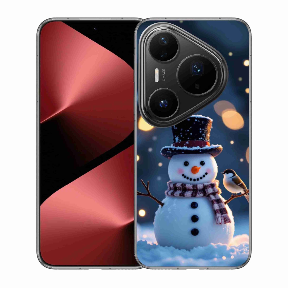 Gelový kryt mmCase na Huawei Pura 80 Pro - vánoční sněhulák