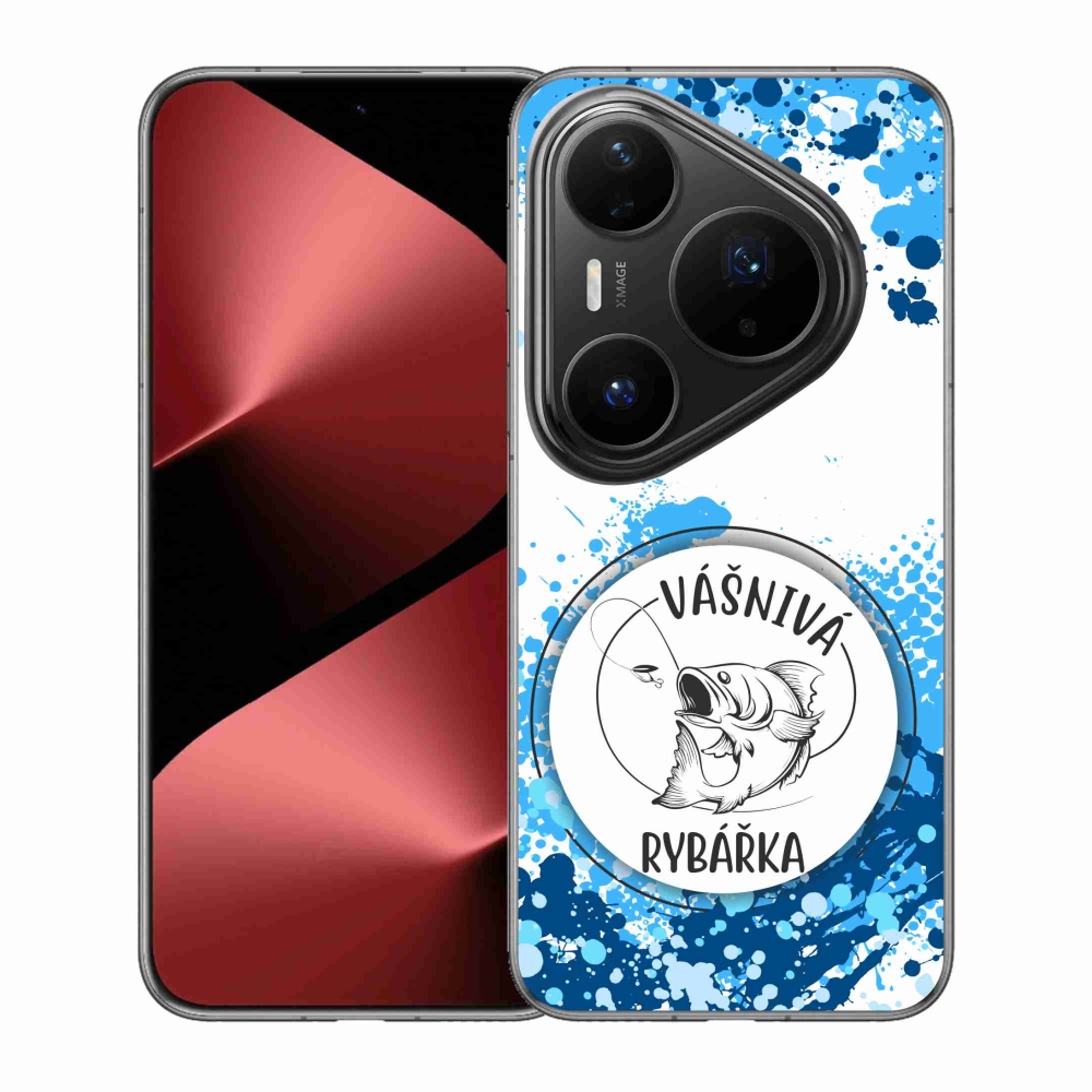 Gelový kryt mmCase na Huawei Pura 80 Pro - vášnivá rybářka bílé pozadí
