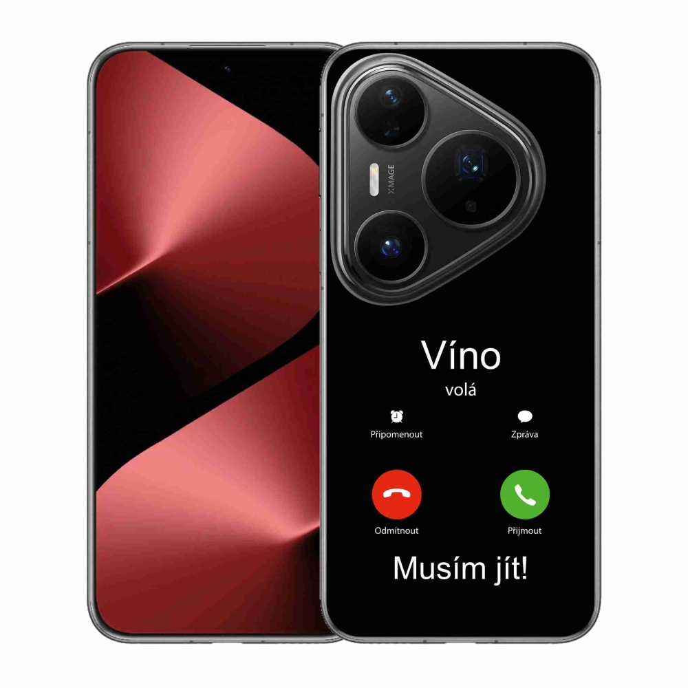 Gelový kryt mmCase na Huawei Pura 80 Pro - víno volá černé pozadí