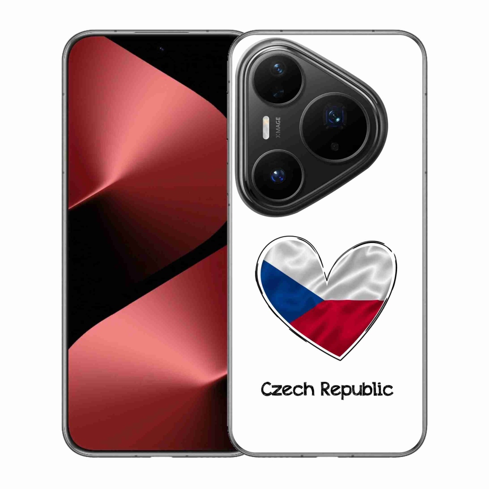 Gelový kryt mmCase na Huawei Pura 80 Pro - vlajka srdce bílé pozadí