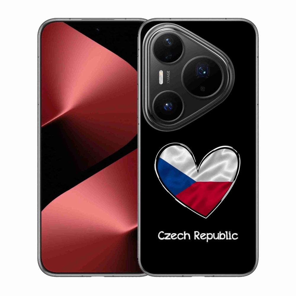 Gelový kryt mmCase na Huawei Pura 80 Pro - vlajka srdce černé pozadí