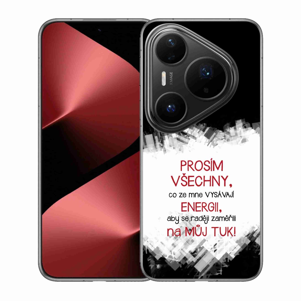 Gelový kryt mmCase na Huawei Pura 80 Pro - vtipný text 1 červený