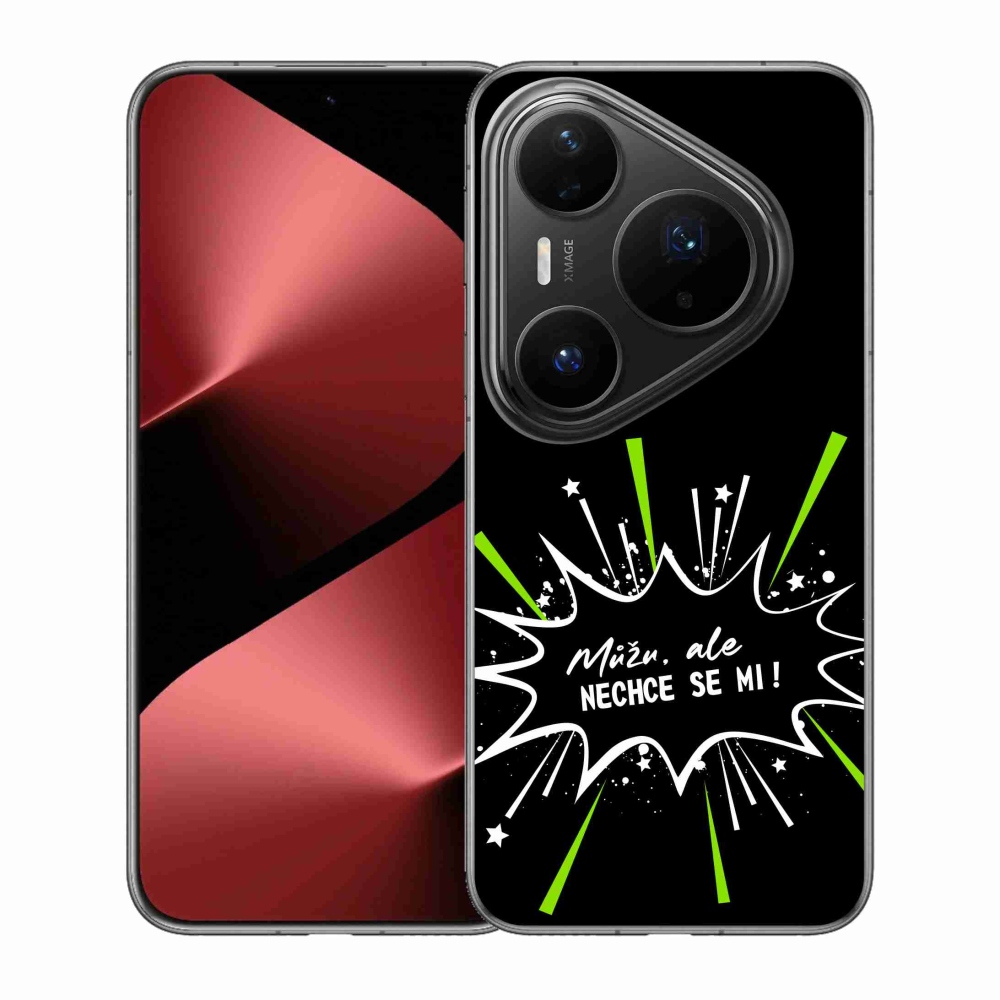 Gelový kryt mmCase na Huawei Pura 80 Pro - vtipný text 11 černé pozadí