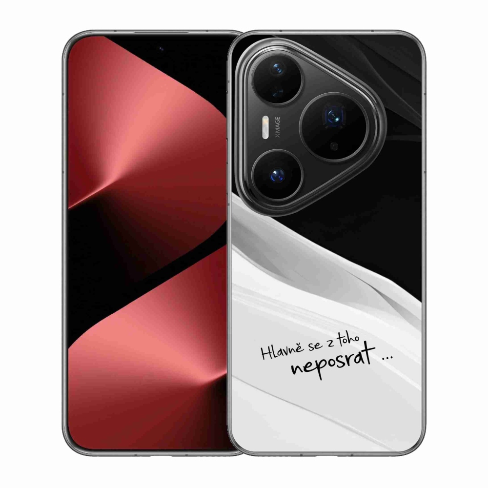 Gelový kryt mmCase na Huawei Pura 80 Pro - vtipný text 13 bíločerné pozadí