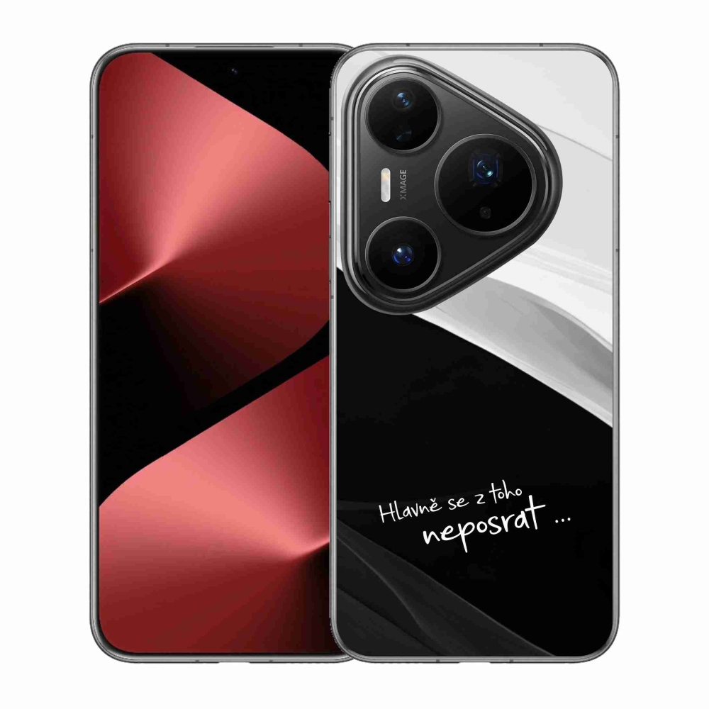 Gelový kryt mmCase na Huawei Pura 80 Pro - vtipný text 13 černobílé pozadí
